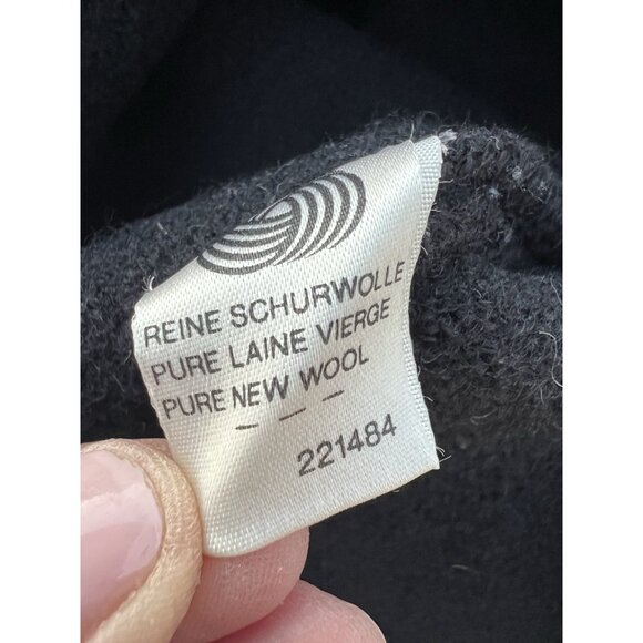 Vintage 90s GEIGER boiled wool black short jacket gold buttons logo sz 42(10) - Picture 6 of 10